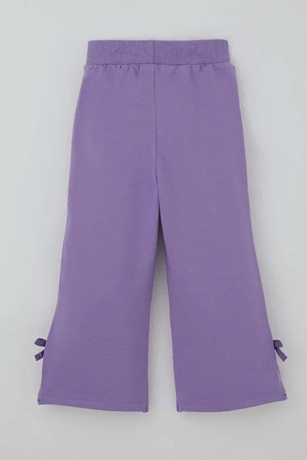 Детские спортивные штаны для девочек с разрезом и бантом Breeze, Lilac — фото 2