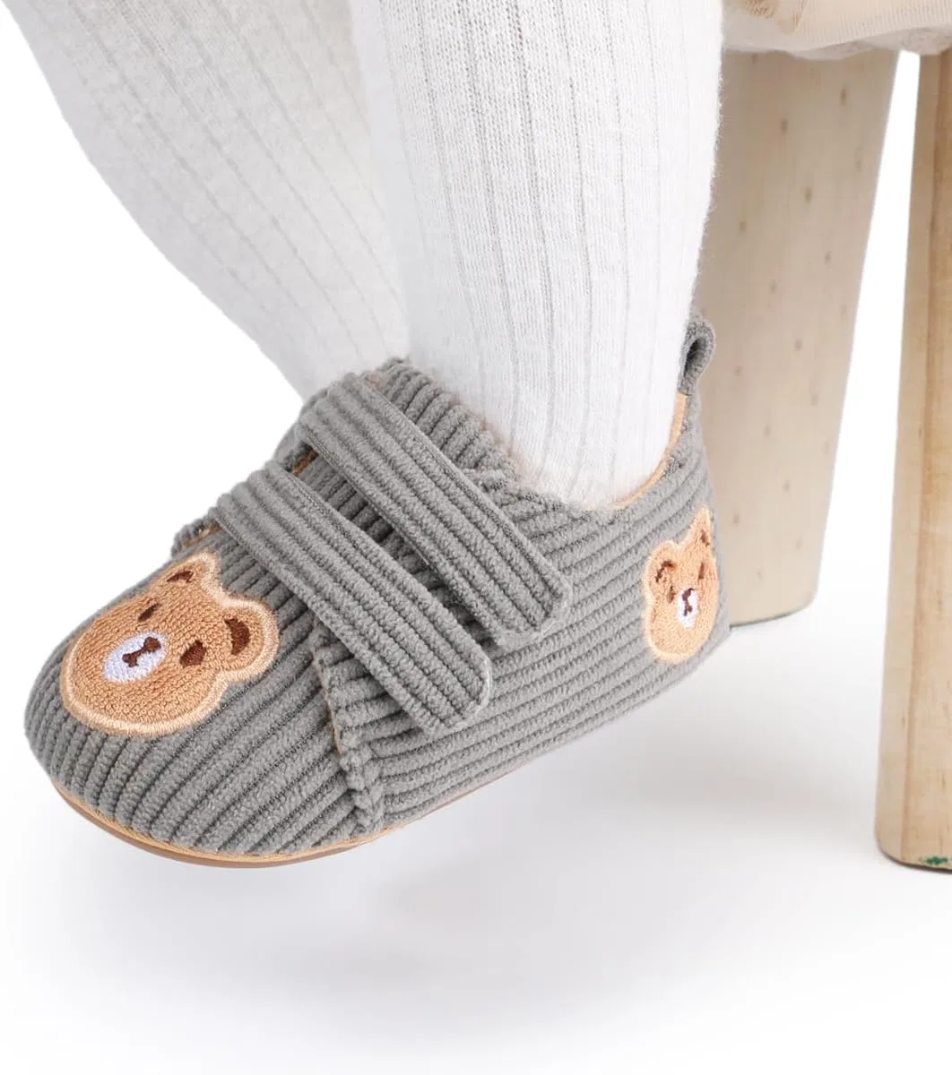Детские кеды для мальчиков из вельвета с нескользящей подошвой Purepips, Grey — фото 2