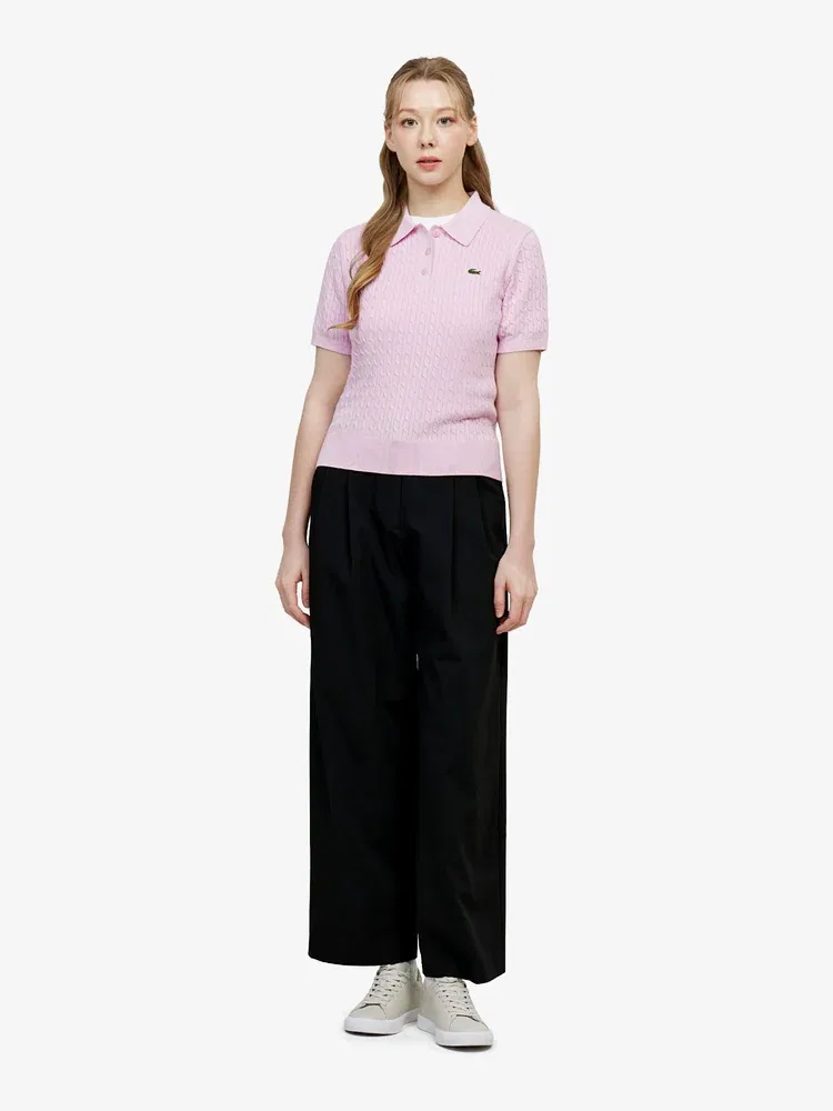 Брюки LACOSTE Spring Tuck Pants, прямые с защипами, Black — фото 4