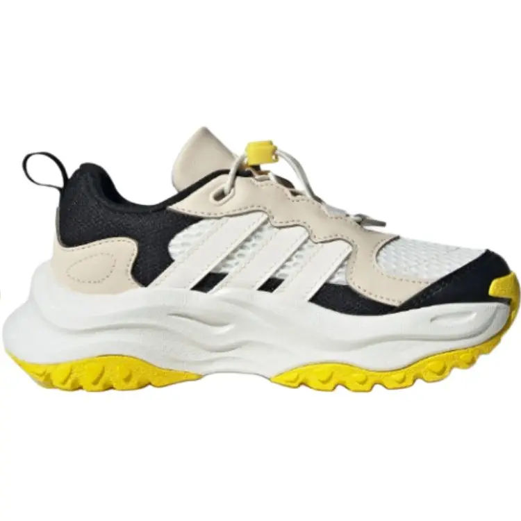 Adidas Maxxwavy нескользящие и дышащие низкие детские повседневные кроссовки light ivory/black/yellow/white kids' — фото 3