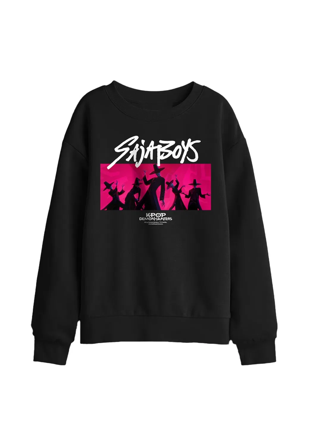 Kpop охотники на демонов Saja Boys Pink Demons унисекс - толстовка Netflix, Black