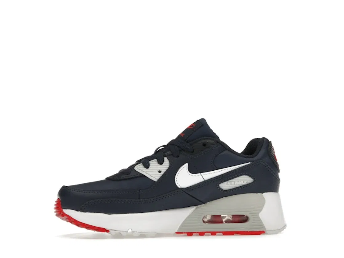 Детские кроссовки Lifestyle Nike Air Max 90 Leather, Obsidian/Midnight Navy/Track Red/White — фото 3