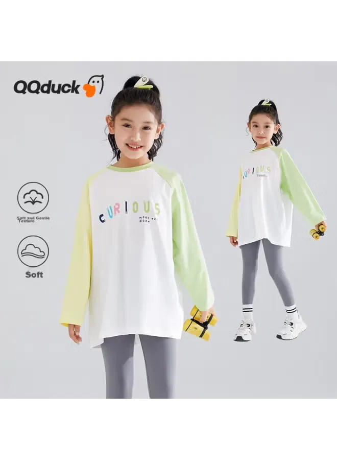 Футболка с длинным рукавом с принтом Qq Duck, зеленый
