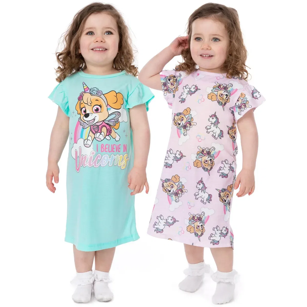 Детская ночная рубашка для девочек с коротким рукавом Skye Paw Patrol, Multi
