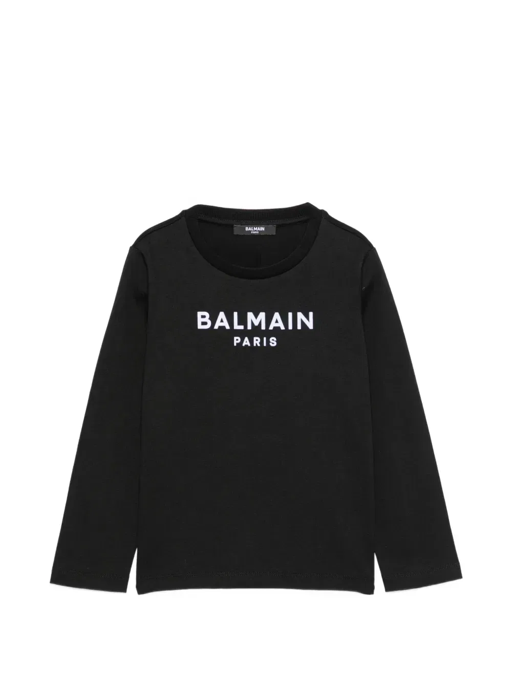 Футболка с длинными рукавами и логотипом Balmain Kids, черный