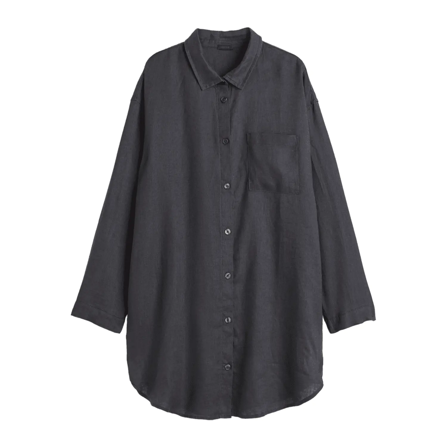 Ночная рубашка H&M Home Washed Linen, серый