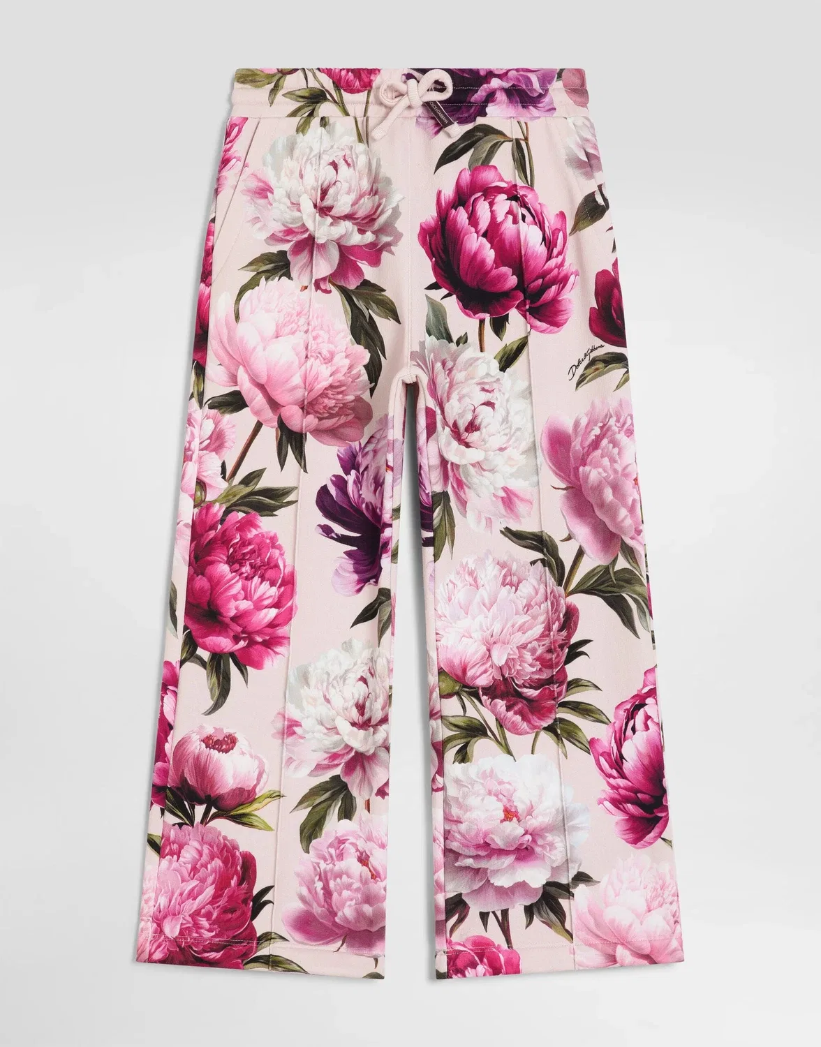 Флисовые брюки с пионовым принтом Dolce&Gabbana, бежевый