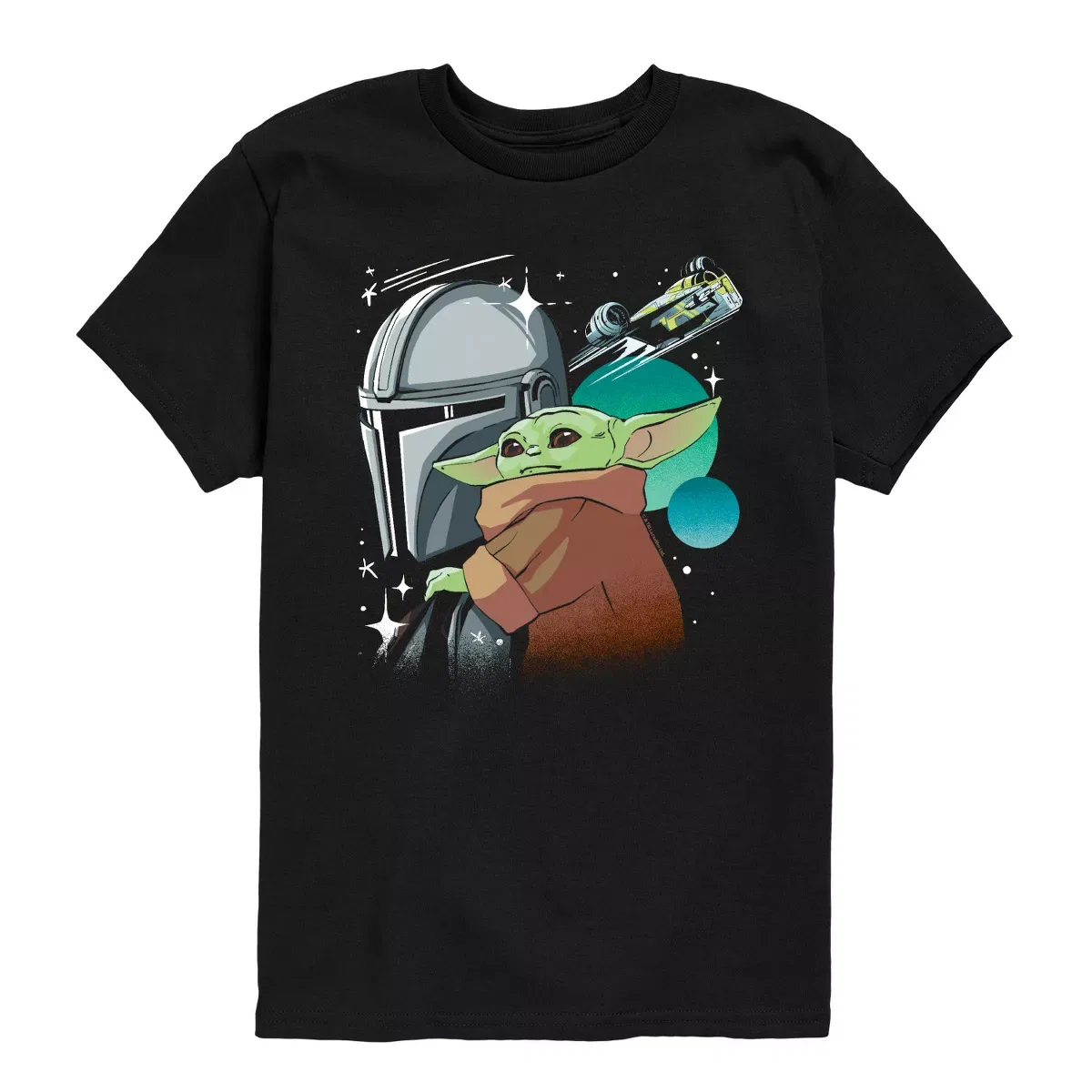 Детская футболка с принтом The Mandalorian And Grogu Pose Star Wars, Black