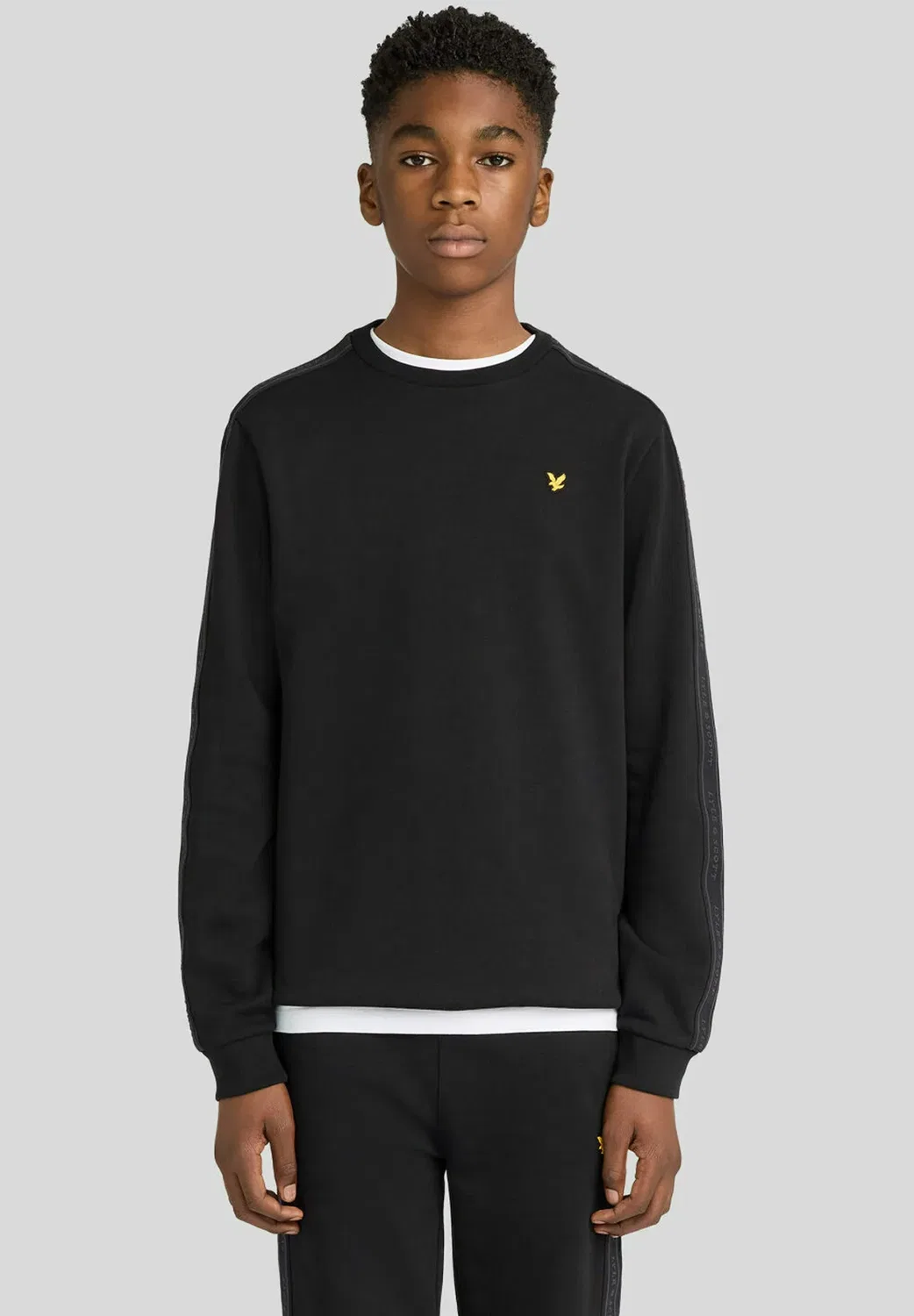 Средний слой жаккардовой ленты, круглый вырез - джемпер Lyle & Scott, Z Jet Black