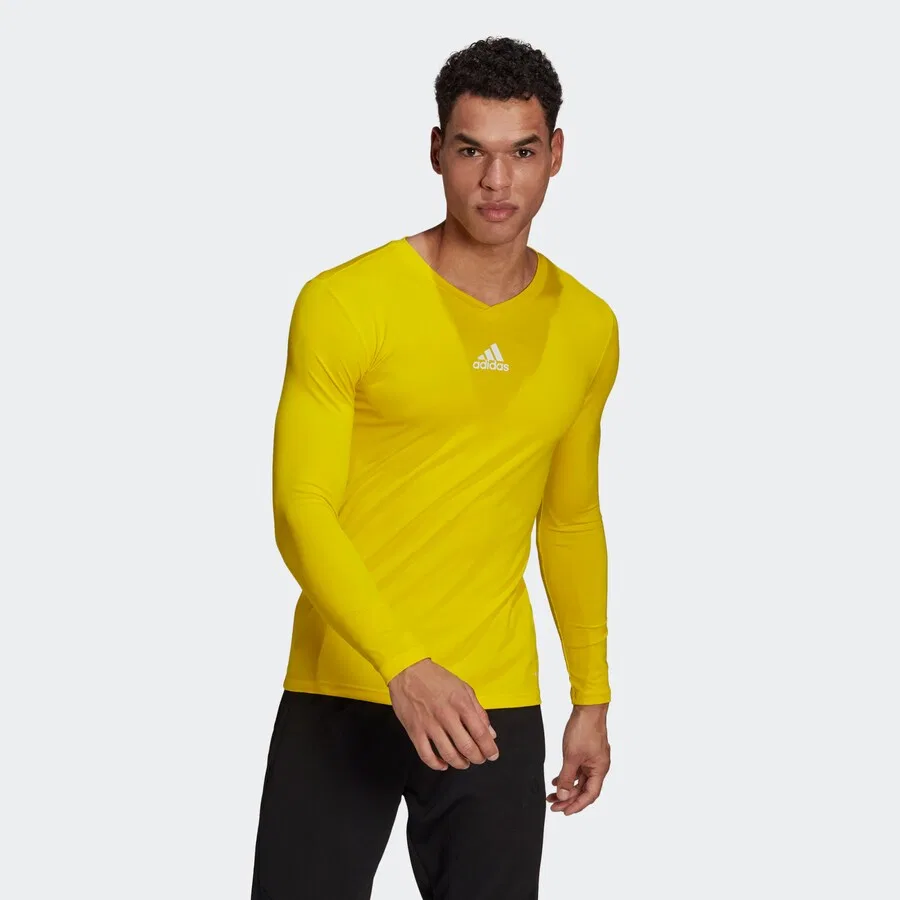 Футболка ADIDAS PERFORMANCE Performance Shirt 'Team Base' желтого цвета — фото 3