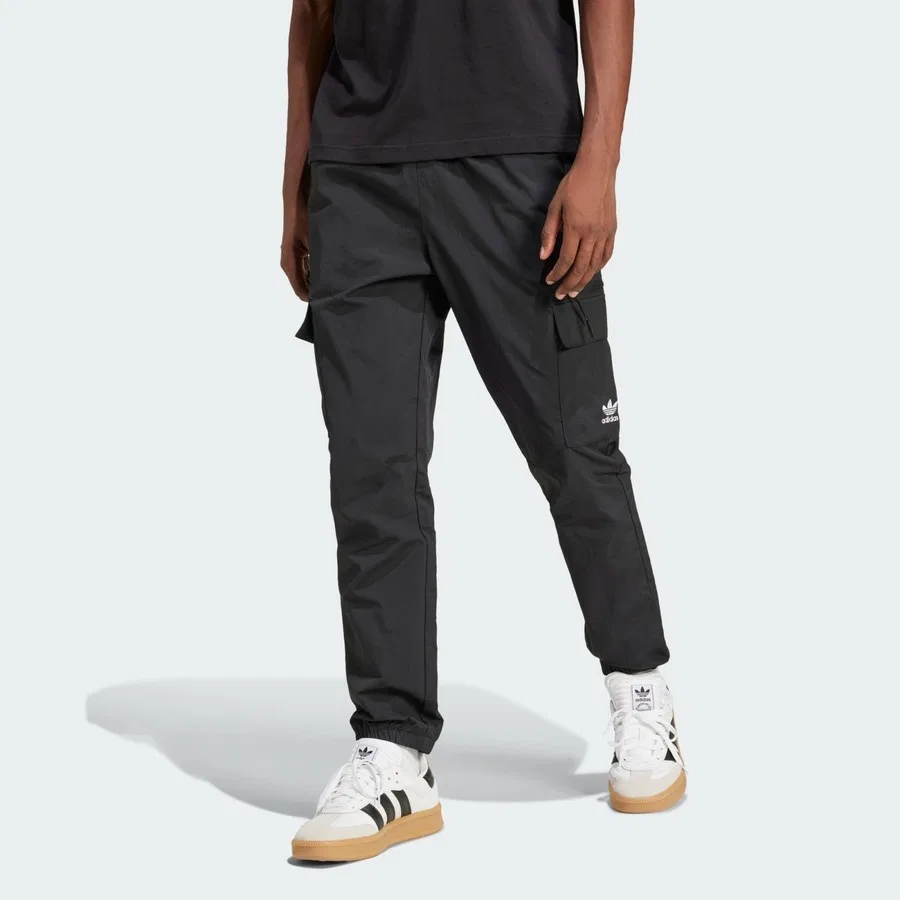 Штаны карго спортивные с принтом Trefoil adidas Originals, Черный
