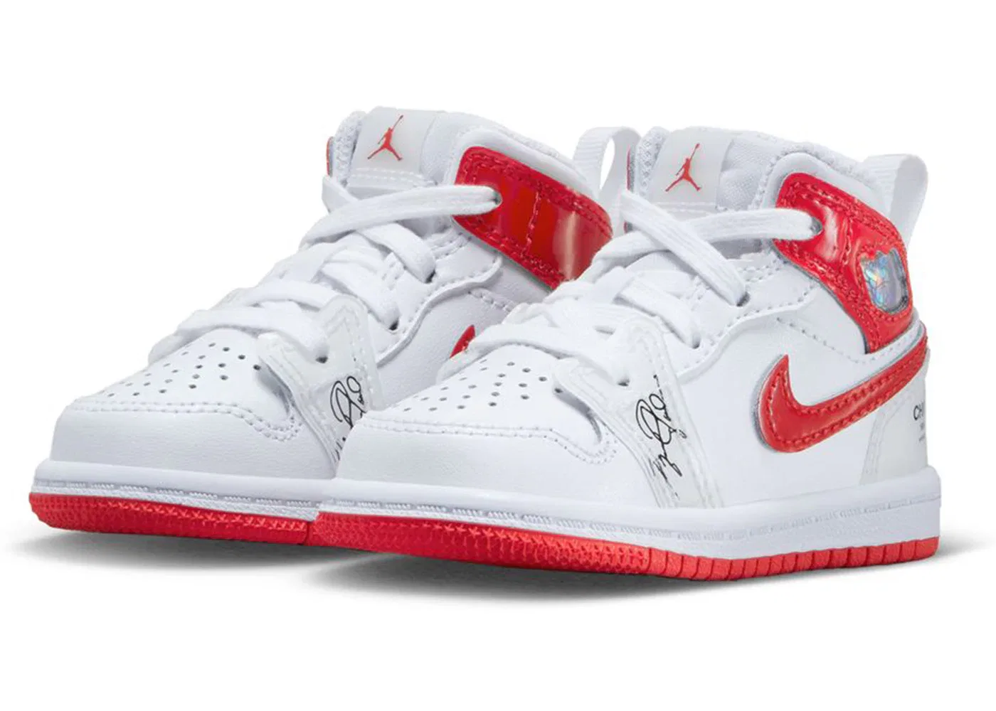 Детские кроссовки с модельным номером DR6497-116 Jordan 1 Mid Rookie Season Jordan, White University Red — фото 2