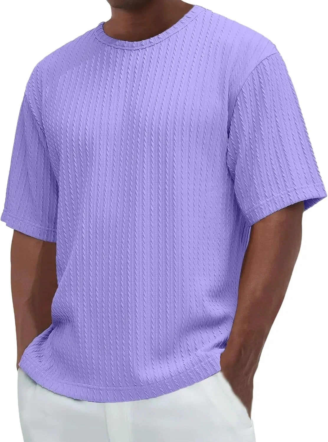 Мужская повседневная футболка с текстурой Relaxed Fit, Purple