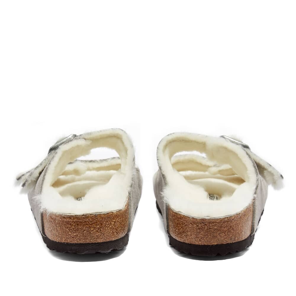 Сандалии Birkenstock Arizona Shearling Suede Leather, серый — фото 3