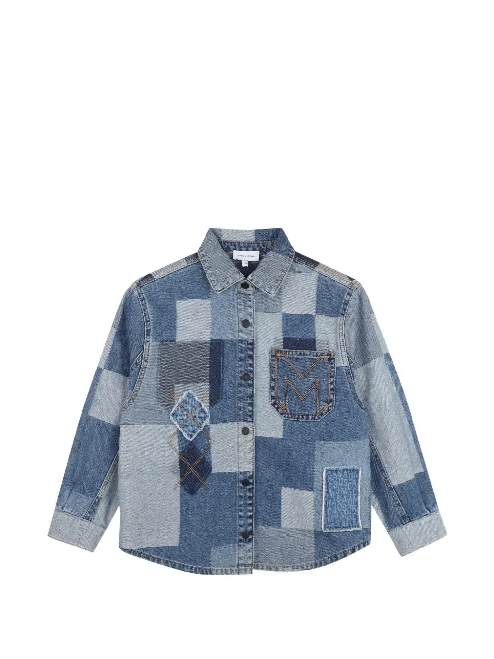 Джинсовая куртка в технике пэчворк Marc Jacobs Kids, синий