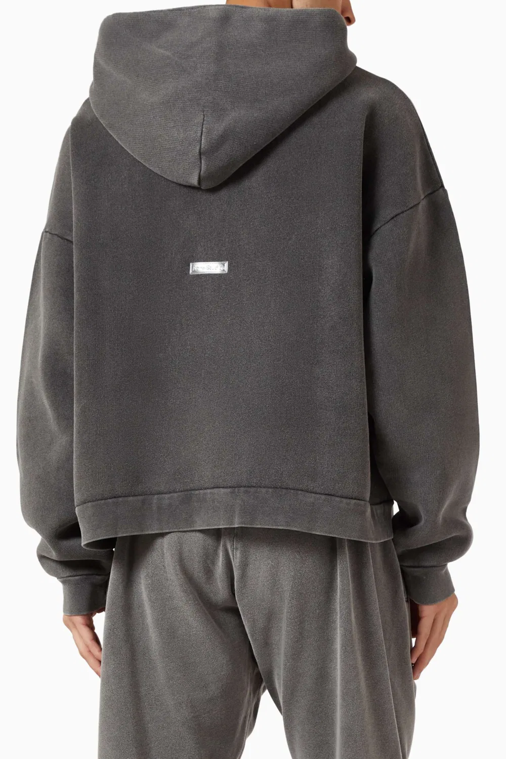 Худи оверсайз из органического хлопка Acne Studios, черный — фото 3