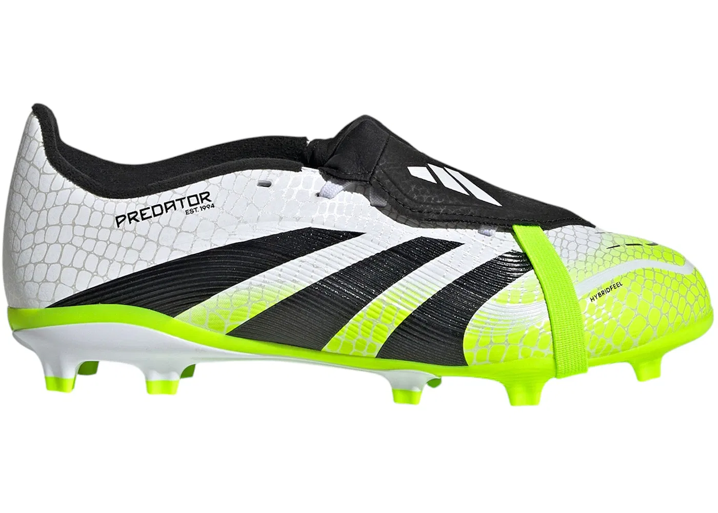 Детские бутсы Predator League с откидным язычком Adidas, Cloud White Core Black Lucid Lemon