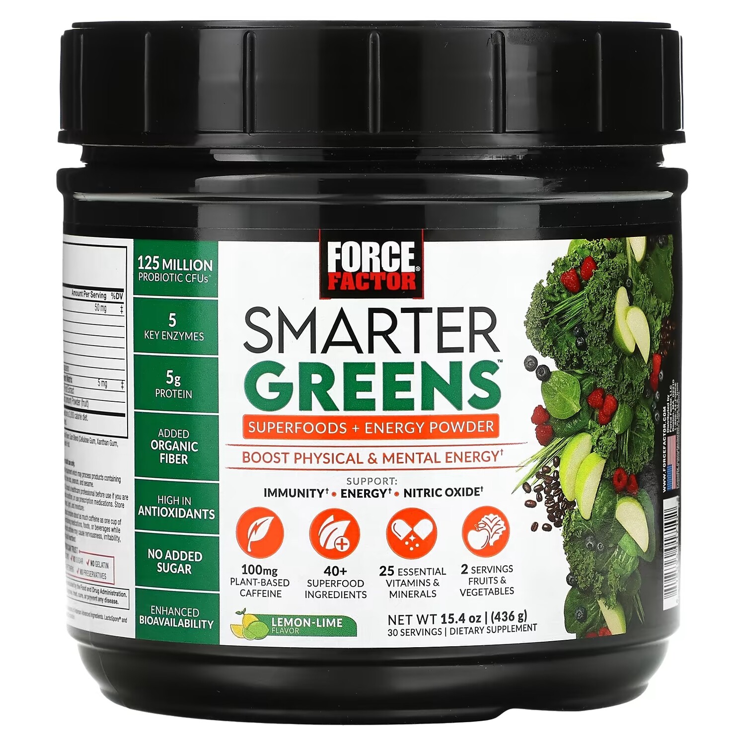 

Энергетический Порошок Force Factor Smarter Greens, лимон / лайм, 436 г