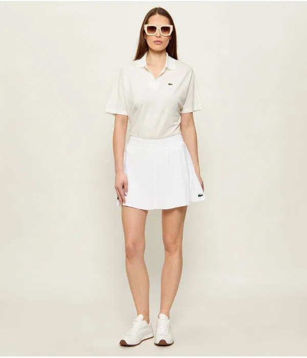 Юбка-шорты Lacoste, расклешенная, белый — фото 2