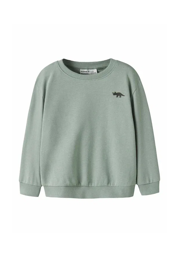 Свитшот с динозаврами Sweatshirt regular fit Name It Green Milieu, зеленый