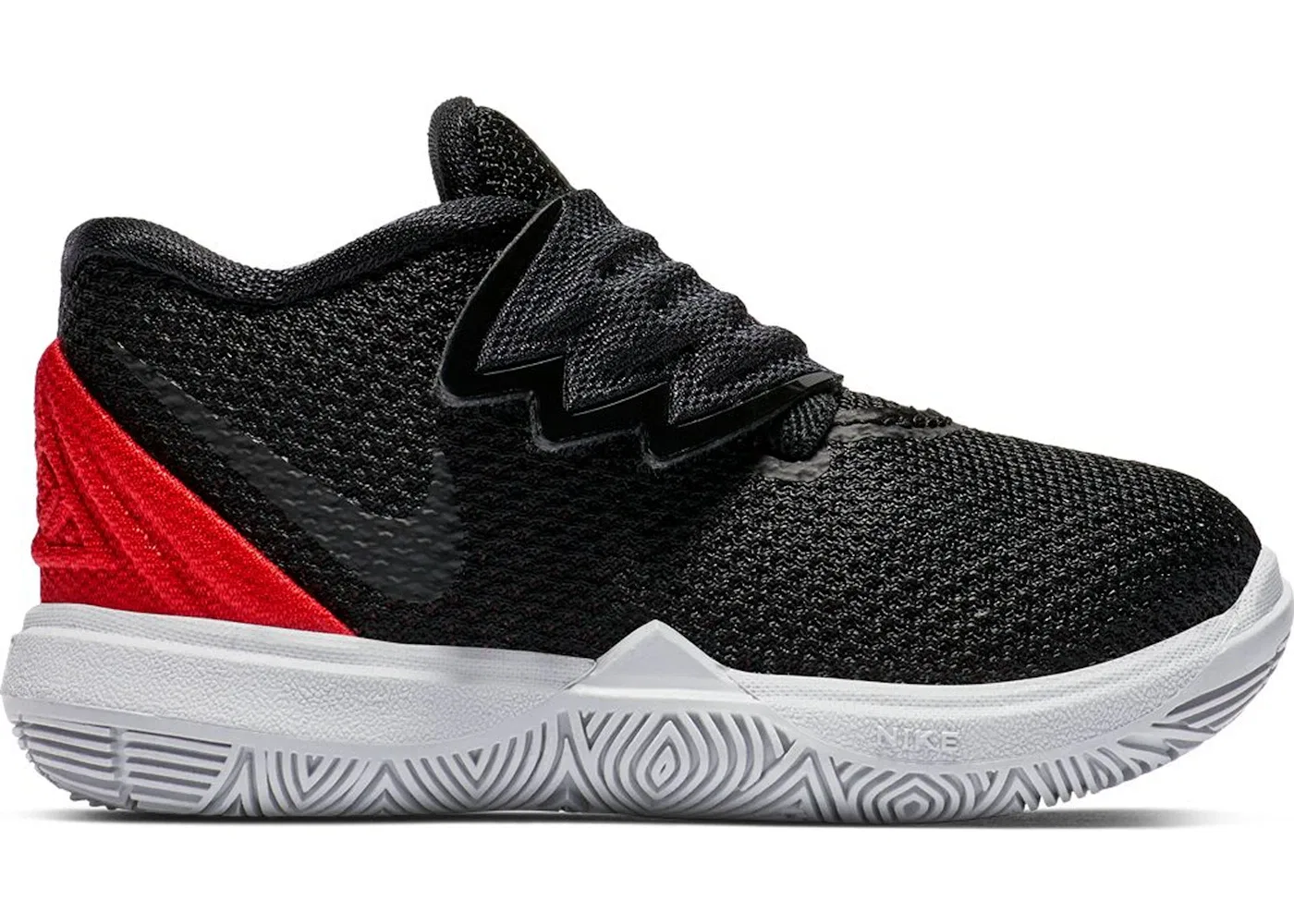 Детские кроссовки для мальчиков с высокой поддержкой Nike Kyrie 5 Nike, University Red/Black-Pure Platinum