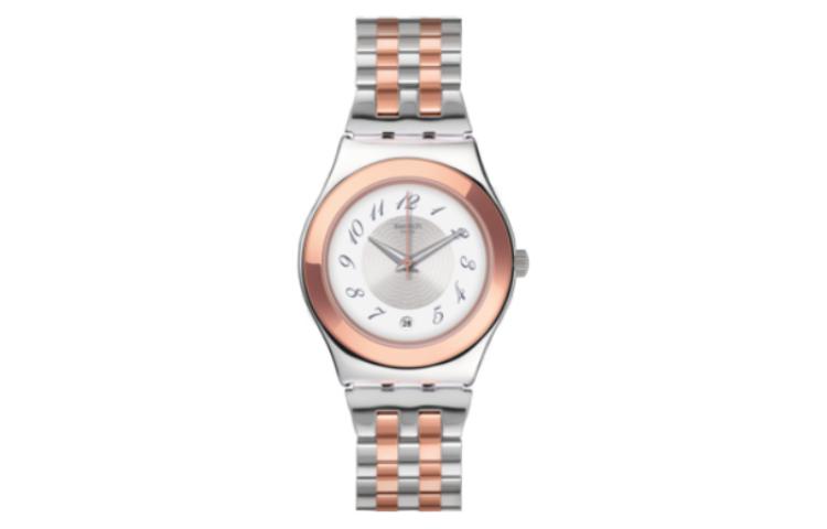

SWATCH Часы Quartz Movement Women's Watch Watch 33mm Silver Dial Stainless Steel Case Stainless Steel Watchband, Rose Gold