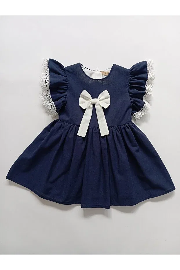Детское платье для девочек хлопковое Put-On-Out Zeb Kids, Navy Blue — фото 2