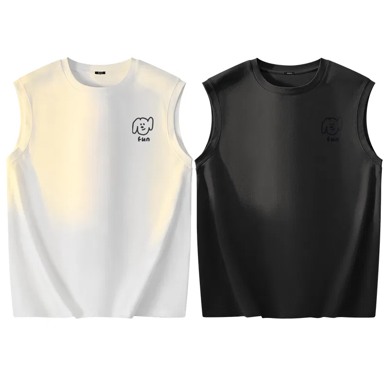 Детский топ без рукавов Ma Xiu Dog Journal Chest Logo MINISO, Белый+Черный