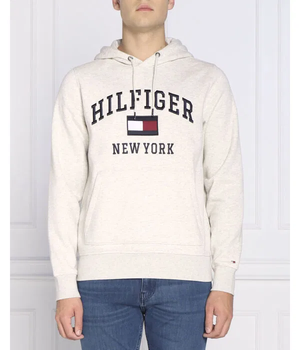 Мужской пуловер с капюшоном Relaxed Fit Tommy Hilfiger, серый