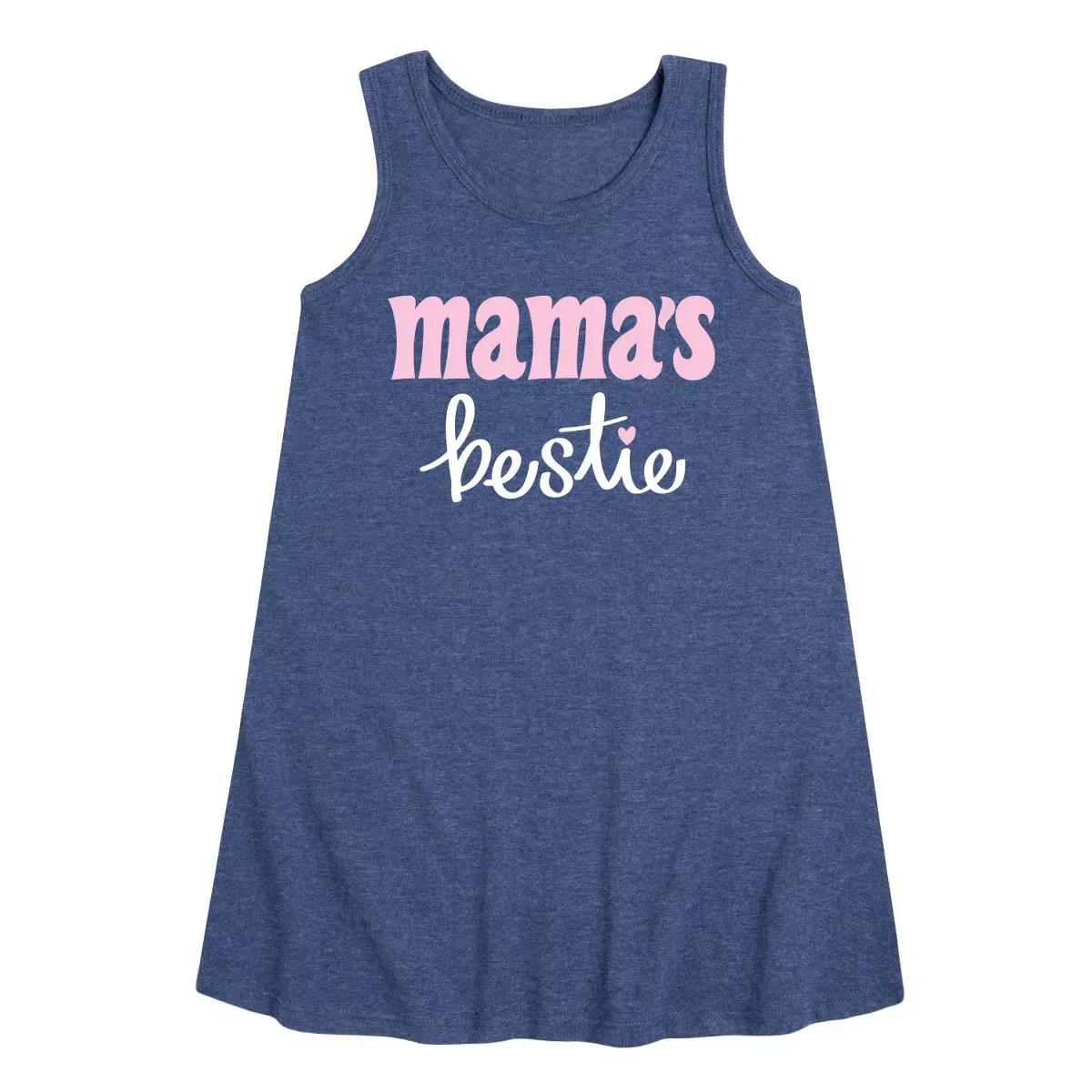 Детское платье-трапеция без рукавов Bestie Mama Instant Message, Heather Navy