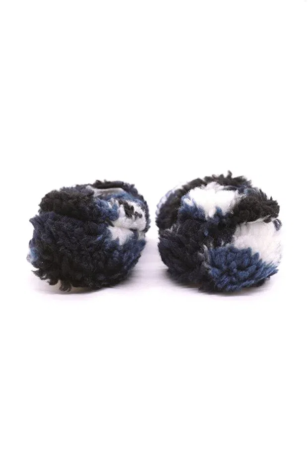 Детские пинетки из плюша с камуфляжным принтом Morgedan, Navy Blue — фото 4
