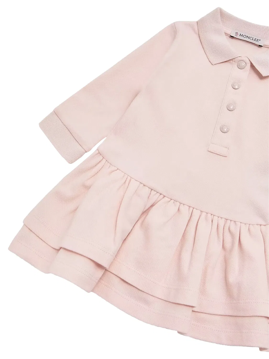 Платье с длинными рукавами и оборками Moncler Enfant, розовый — фото 3