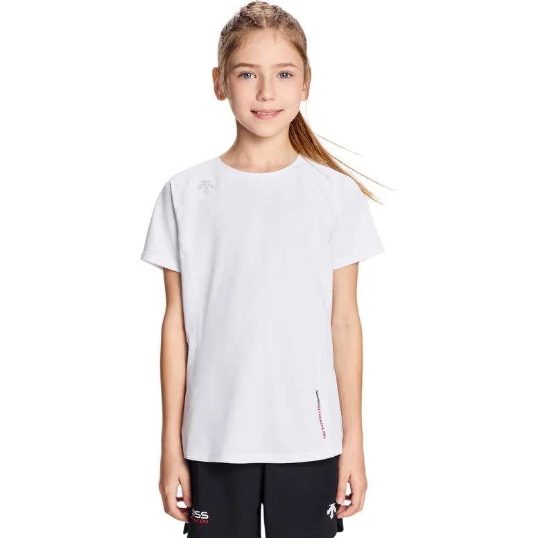Детская футболка с быстросохнущей тканью RUNNING FW25 DESCENTE, Bright White Tpg