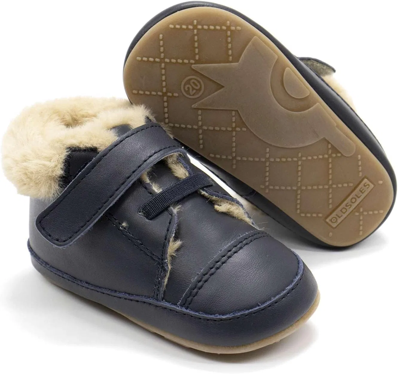 Детские кроссовки для мальчиков с высоким верхом Mountain Bub Old Soles, Navy — фото 3
