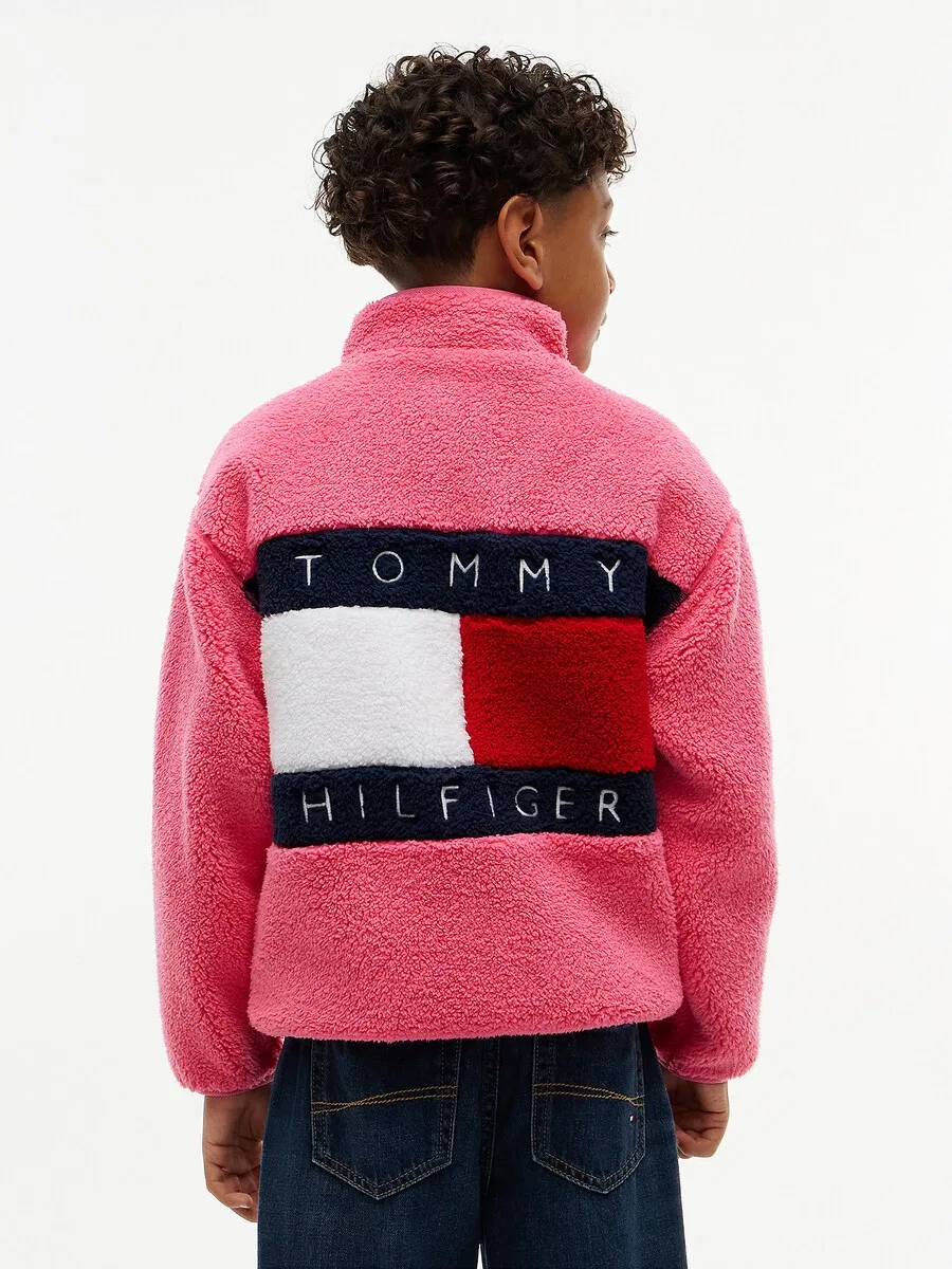 Флисовая куртка TOMMY HILFIGER малинового цвета — фото 2