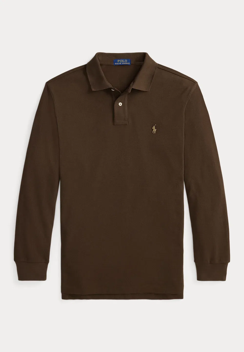 Поло-Рубашка приталенного кроя из сетчатой ткани - поло-рубашка Polo Ralph Lauren, Nutmeg Brown/C8663 — фото 4