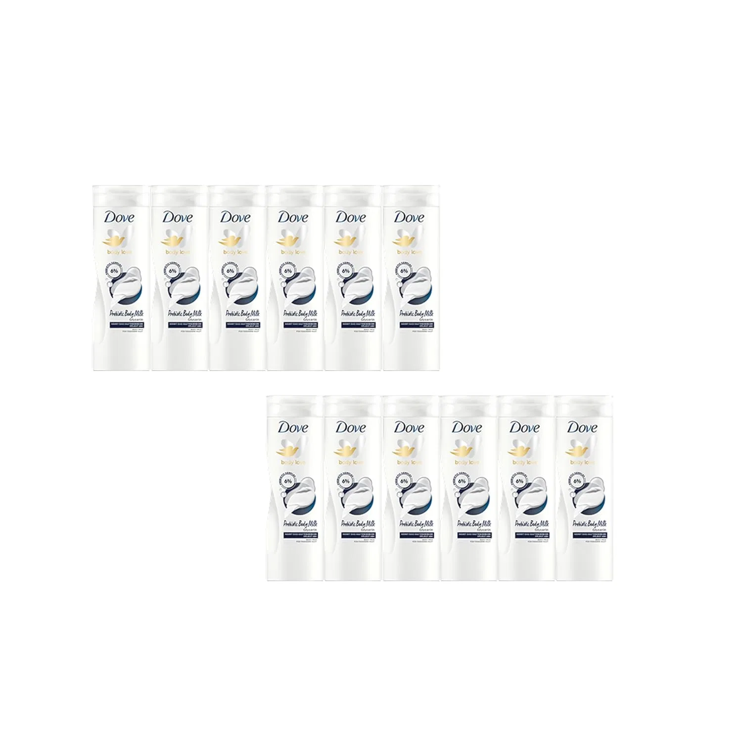 Лосьон для тела Dove Body Love Prebiotic Body Milk, 400 мл, набор 12 шт