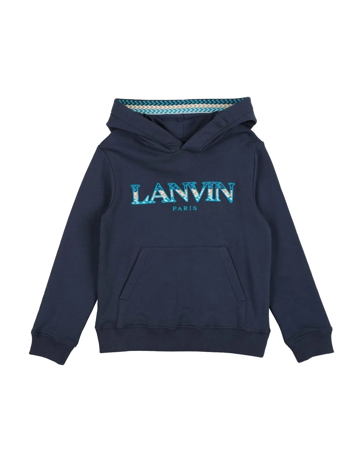 Детский свитшот для мальчиков с капюшоном Lanvin, темно-синий
