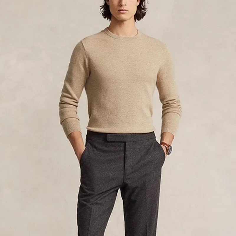 Мужской свитер Slim Fit Polo Ralph Lauren, Beige — фото 4