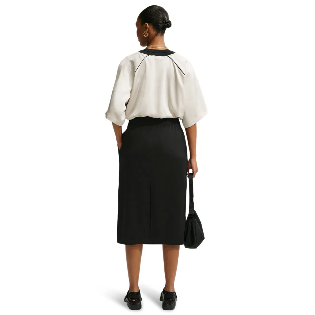 Женская юбка-миди Nike Track Skirt, Nike, Sail Black Black — фото 4