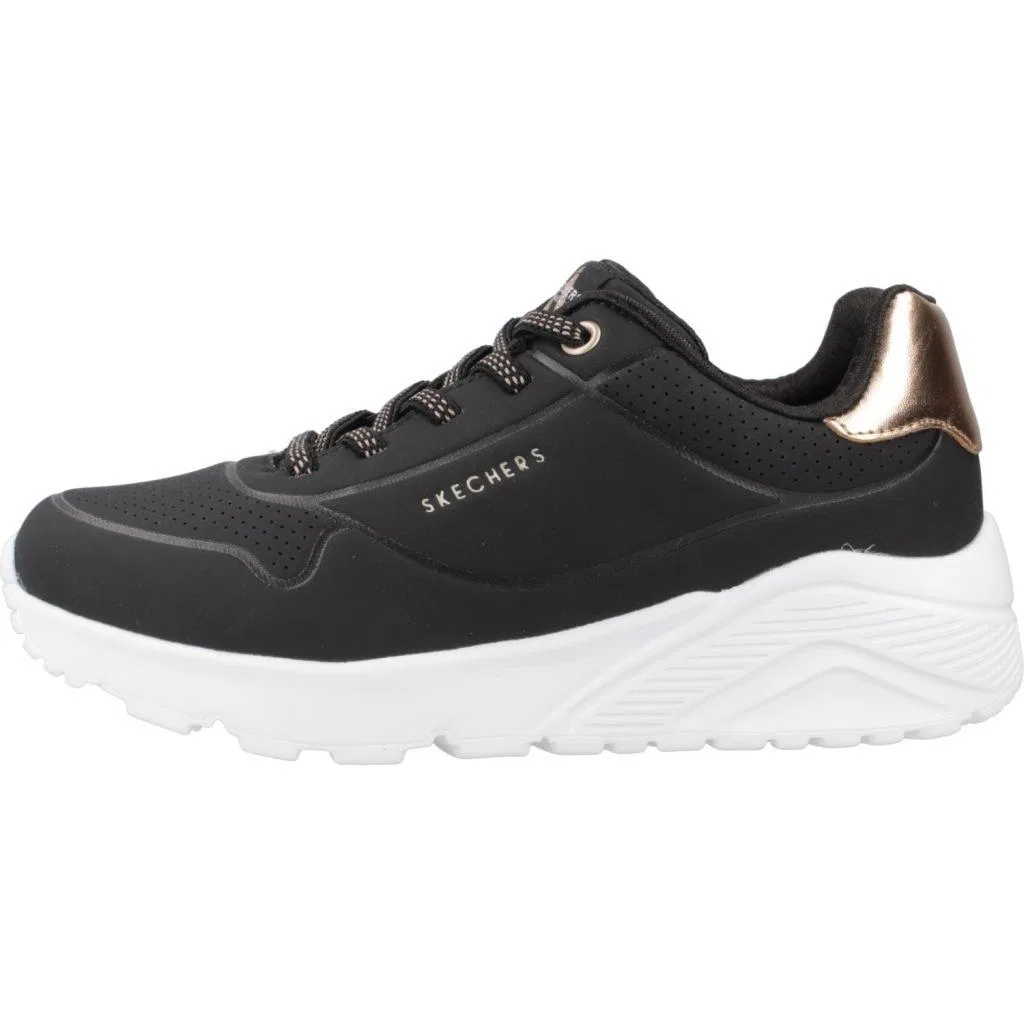 Детские кроссовки с металлическими деталями Uno Lite Metallic Mode Skechers, Schwarz Weiß — фото 2