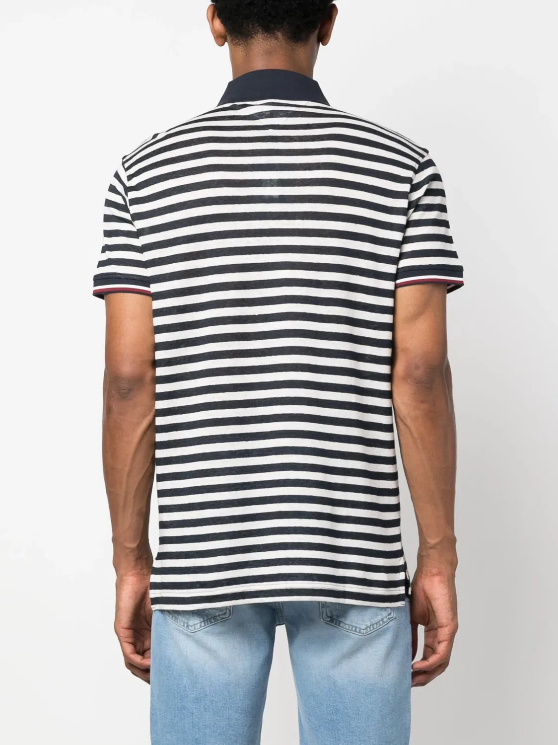 Поло с логотипом и полосками Tommy Hilfiger, белый — фото 3