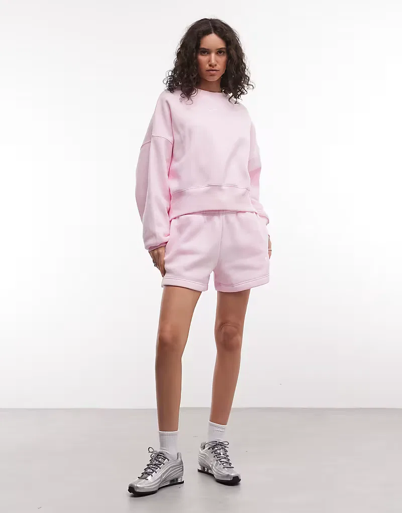 Толстовка Nike Phoenix Fleece оверсайз светло-розовый — фото 2