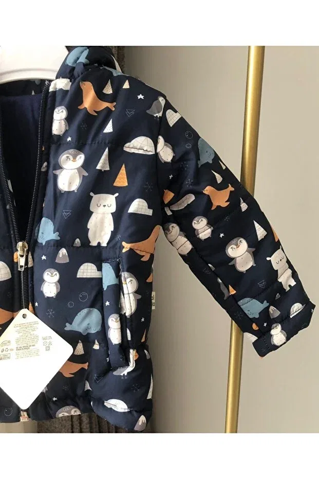 Детское пальто для девочек с принтом Pukka, Navy Blue — фото 3