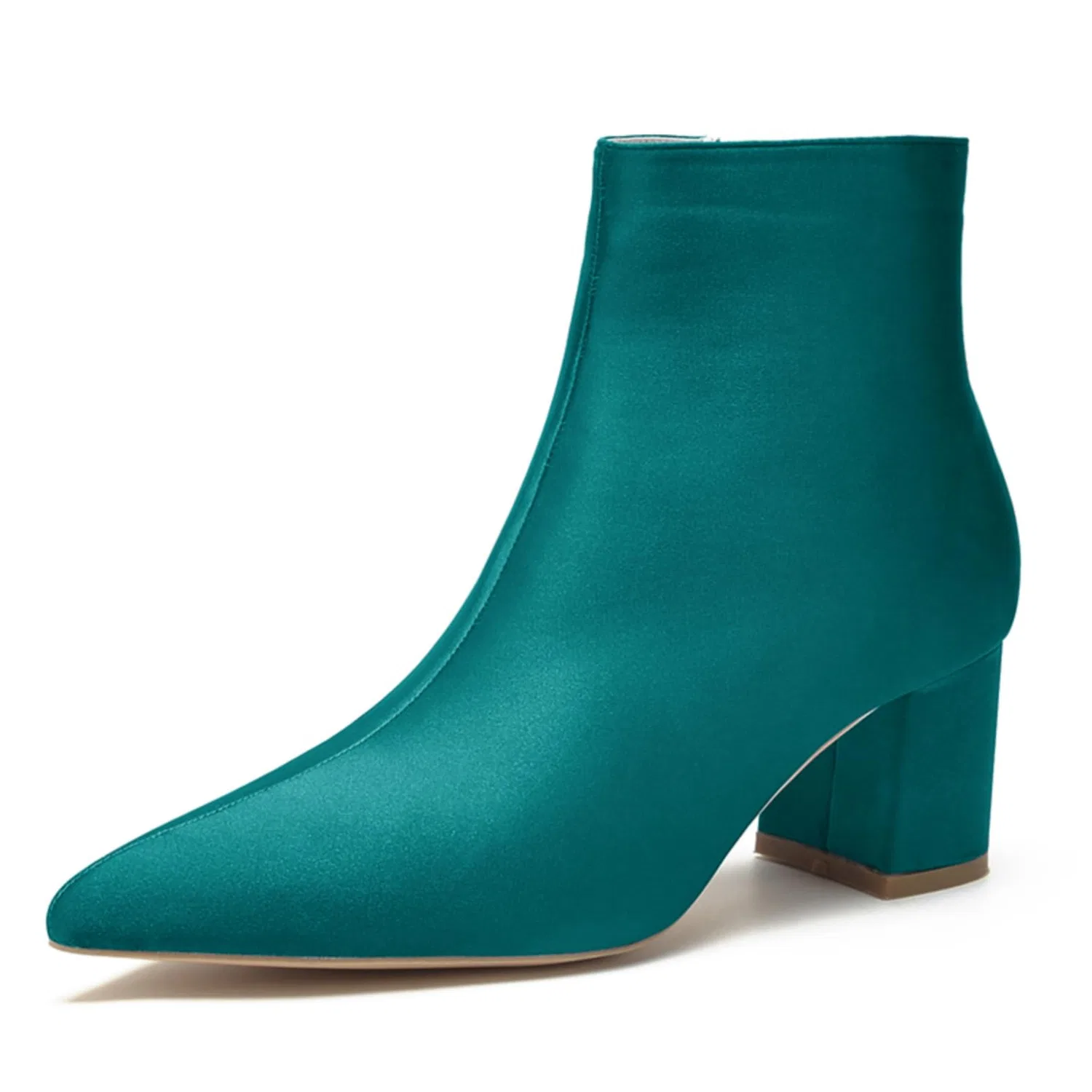 Детские сапоги на каблуке с принтом Women's Satin Ankle Boots Block Chunky Heel Chelsea Boots, Navy Blue