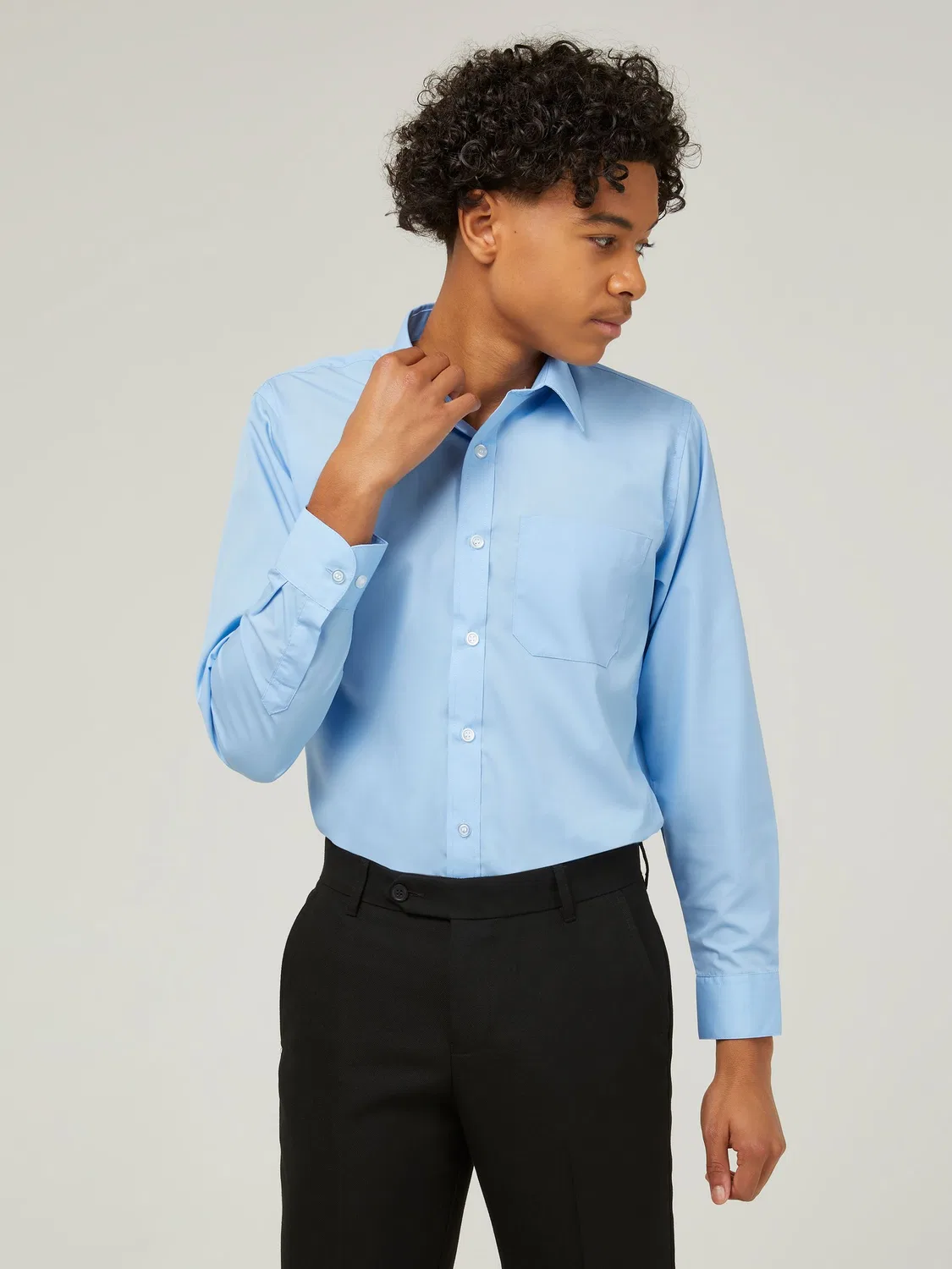 Рубашка школьная Regular Fit Trutex, синий — фото 4