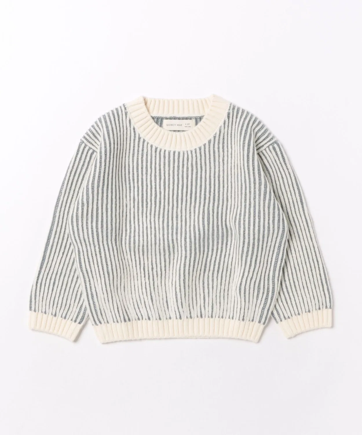 Детский свитер с длинным рукавом в полоску, Relaxed Knit Sweater Quincy Mae, Blue
