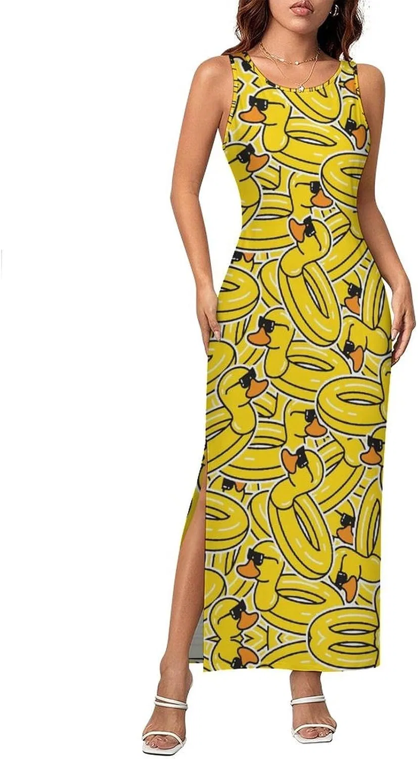 Женское платье-кимоно с принтом уток и лотосов Cheongsam, Clear