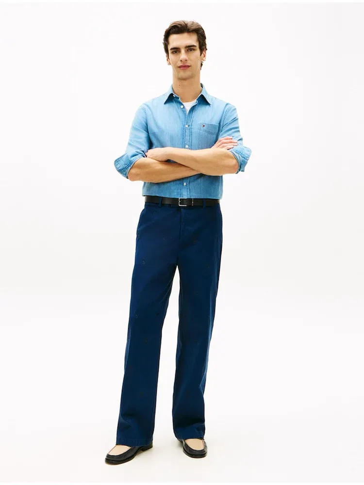 Брюки из твила с принтом, Grand Heritage TOMMY HILFIGER, Navy