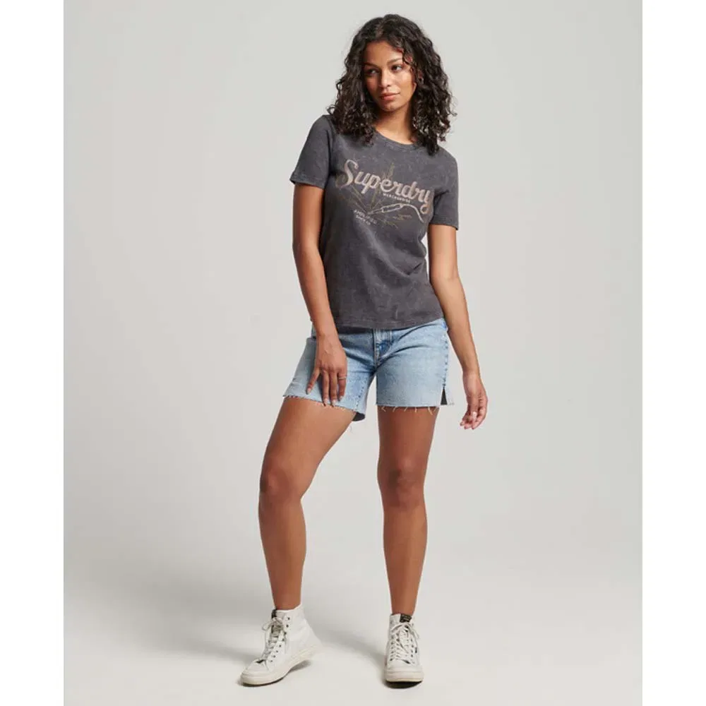 Женская футболка с принтом Vintage Merch Store Superdry, Black — фото 4